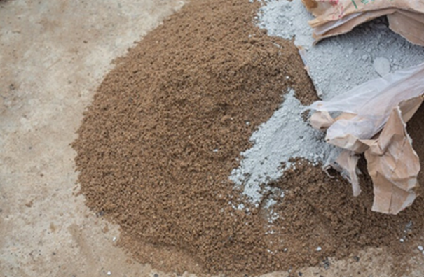 Photo mélange ciment sable